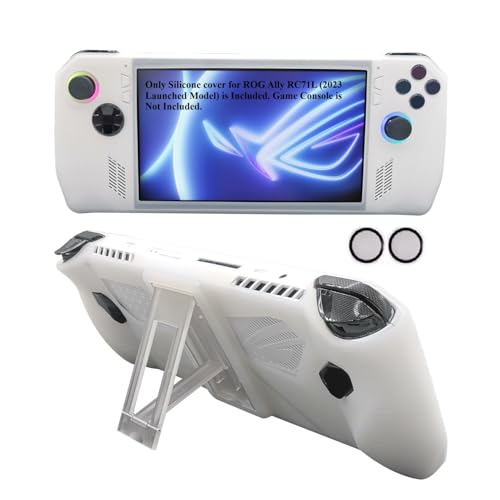 Image of Silicone Cover with Stand and 2 Thumb Grips Designed for ASUS ROG Ally Z1 /Z1 Extreme, Compatible with ROG Ally RC71L (2023 Launched) (Asus ROG Ally Console NOT Included) Transparent 3