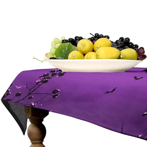 Nappe d'Halloween pour table carrée 140x190 nappe imperméable violette - 7