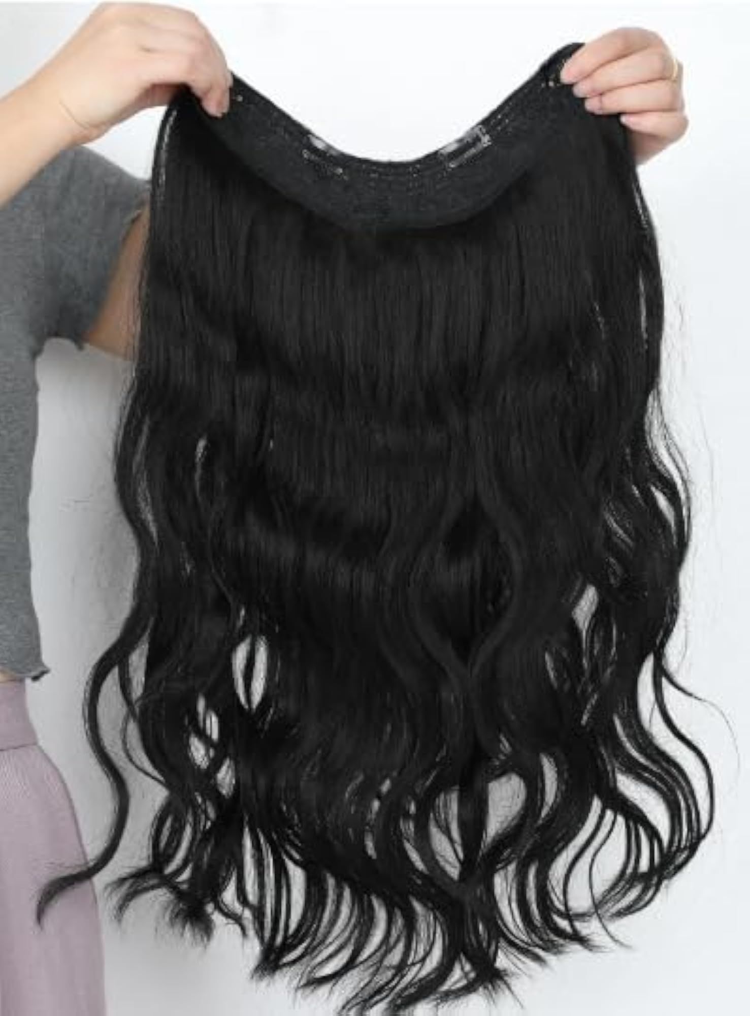 Long Wavy Clip-In Hair Extensions, 20 Inch Original Human Hair