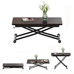 JEFFORDOUTLET Multifunction Dining Table, Modern Height Adjustable Coffee Table，Party Table for Living Room,Dining Room