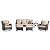 ovios Patio Furniture Set, 6 Piece Outdoor Wicker High Back Sofa with Swivel Rocking Chairs, Ottomans, Comfy Cushions, All Weather Conversation Set, Brown Rattan Beige