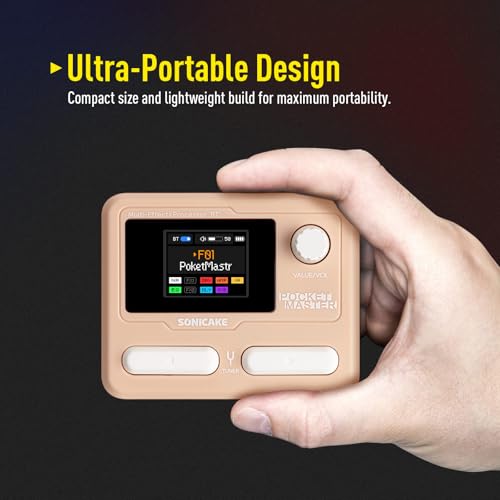 Image of SONICAKE QME-10PK Pocket Master-Multi Effects Guitar Pedal with 9 Effects Modules 100 Drum Rhythms and Looper 100 Presets 20 Amp /Cab Electric Guitar Effects Processor OTG USB Audio Interface BT
