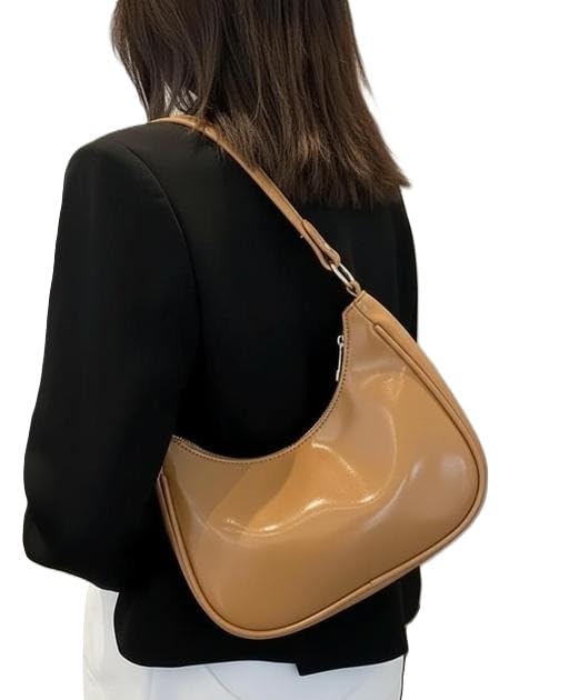 Image of Modern crescent sling handbag for women girls office daily travel use compact lightweight shoulder bag