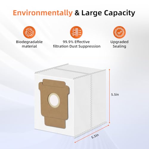 Image of 22 Pack 104 105 Replacement Vacuum Bags Compatible with iRobot Roomba 105X /415X /505X /106 /108 Combo, Plus 405 /504 /505 /507 Combo, 105 Vac /Max 705 Vac Clean Base Automatic Dirt Disposal Bags