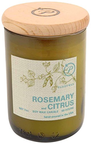Paddywax Candles Eco Collection Soy Wax Blend Candle in Glass Jar, Medium- 8 Ounce, Rosemary & Citrus