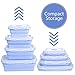 Produktbild WolinTek 4 Pcs Faltbare Frischhalteboxen Faltbare Frischhalteboxen Brotdosen aus Silikon Faltbare Silikon Brotbox Silikon Frischhaltedosen Faltbare frischhaltedosen Set (Blau)
