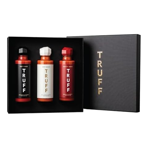TRUFF Hot Sauce Variety Pack, Gourmet Hot Sauce Set of Original, Hotter and Limited White Edition, Unique Flavor Experiences with Truffle, 3-Bottle Bundle, 3ct 6oz bottles Cover