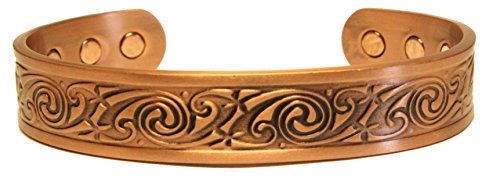 Celtic Solid Copper 6 Magnet Magnetic Therapy Unisex Cuff