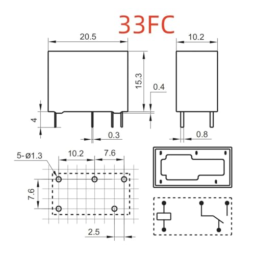 Relais G5Q-14-EU-HA DC12V 33FC-10A composant electronique 5pins PCB