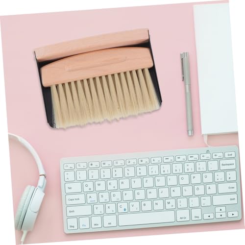 ULDIGI Mini Besen und Kehrschaufel Set Kompakt für Schreibtisch Reinigung Schwarzer Nylonbesen mit Staubschaufel Handlich für Küche Arbeitsplatz Reise und Kleine Flächen Wie Regale und – Bild 6