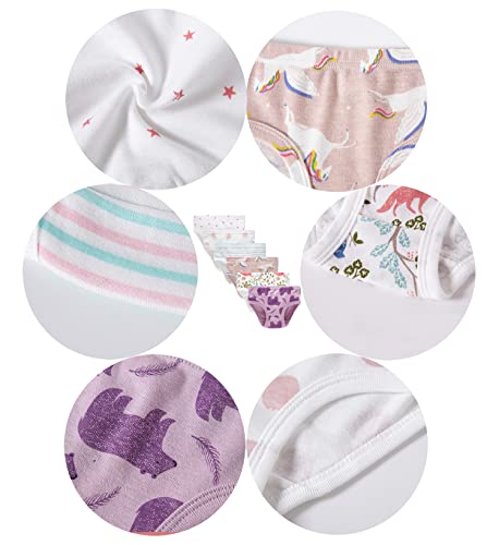Barara King Girls' Undies 100% Cotton Panties Little Girls Soft Underwear Bear Kids Briefs (Pack Of 6) Size 3T 4T #TOP1