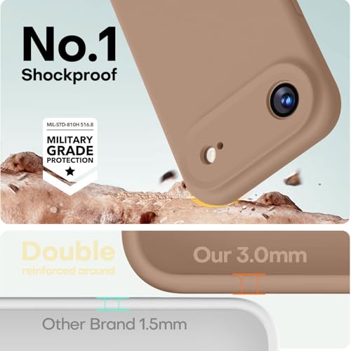Image of LOVE 3000 Designed for iPhone Air Case, Premium Silicone [Compatible with Magsafe][Soft Anti-Scratch Microfiber Lining] Shockproof Protective Phone Case for Men Women 6.5 inch, Light Brown
