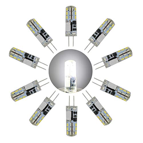 Black Friday - 70% OFF CliCli G4 LED Light Bulb 2W, AC/DC 12V G4 Bi-pin Bulb, 20W T3 G4 Halogen Bulb Equivalent, 130 Lumen Daylight White 6000K G4 Lamp, Non-dimmable Landscape Chandelier Track Lighting Bulb (10-Pack)