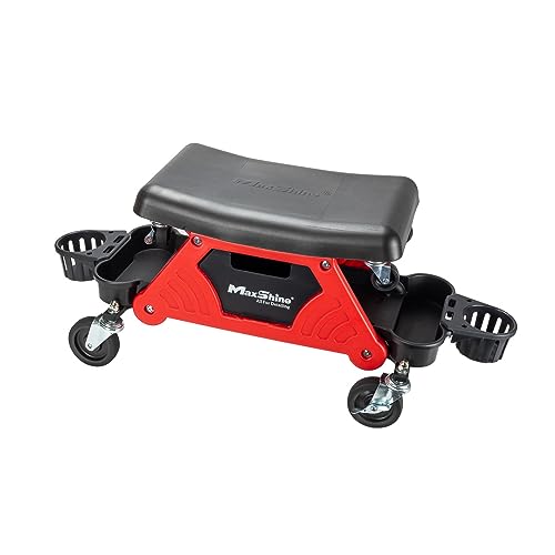 Maxshine Creeper II Detailing Creeper Seat | Complete Set, Black, Polyethylene, Steel Frame | Modular Design, Removable Cushion, 4