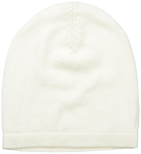 Phenix Cashmere 100% Cashmere Knit Slouchy Hat, Cream, One Size