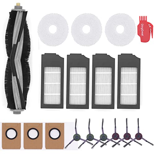 DingGreat Pièces de rechange pour ECOVACS DEEBOT X1 OMNI TURBO Staubsauger, 1 Brosse Principale, 6 Brosses Latérales, 4 Filtre Hepa, 3 Chiffon de Nettoyage, 3 Sacs à poussière, 1 Brosse de Nettoyage