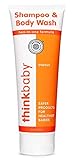 Thinkbaby Baby Shampoo for Hair & Body Wash for Sensitive Skin, Tear and Parabens Free, EWG Verified, Phthalates, Clean, Papaya, 8 Fl Oz