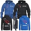 PELUSCIAMO Felpa Ospedale Infermiere Dottore Stetoscopio Cuore | Felpa Unisex con Cappuccio e Zip Lunga | Personalizzabile con Il Tuo Nome Il Tuo reparto E La Tua Qualifica PS 02202-002
