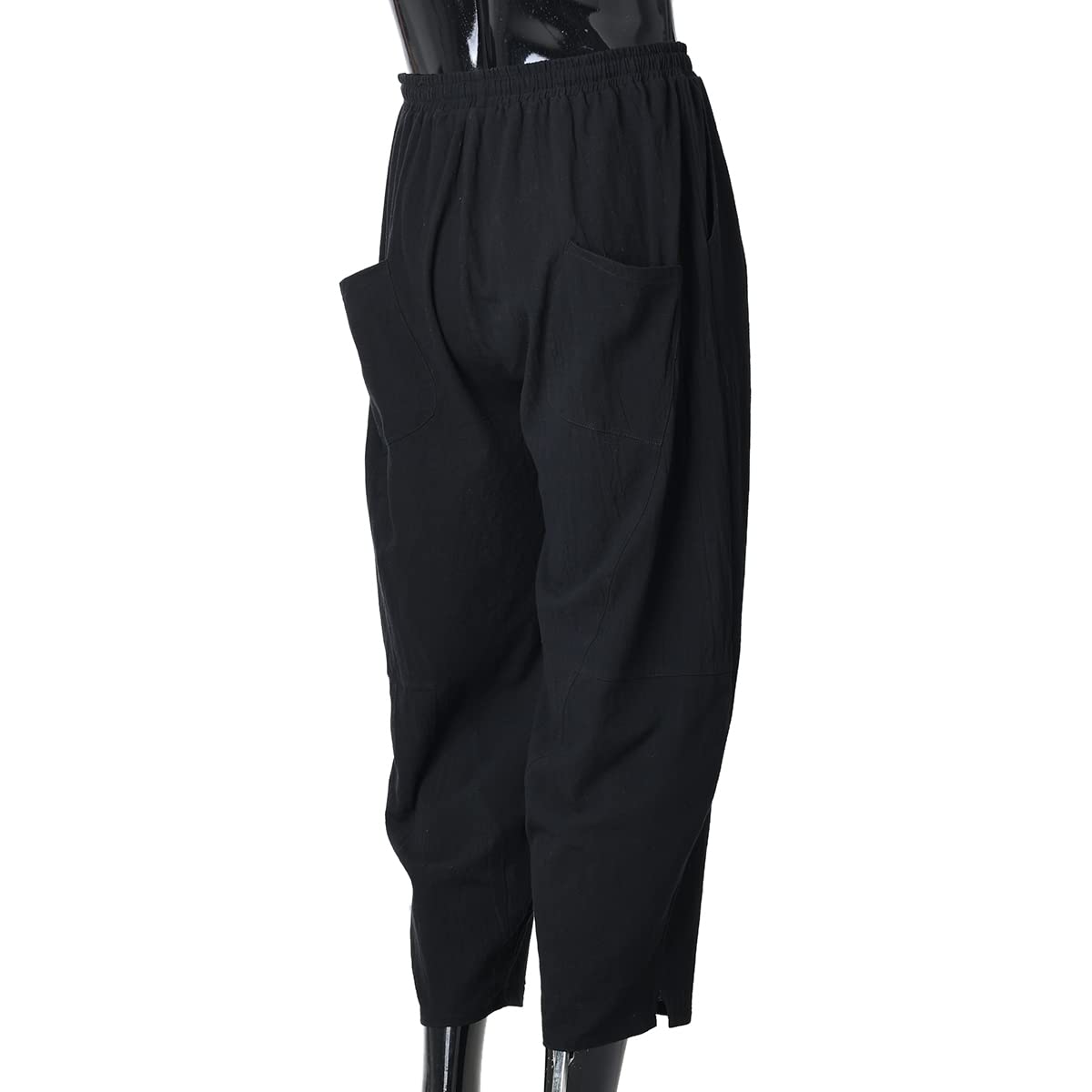 COSDREAMER Sarouel Baggy pour Homme avec Cordon de Serrage en Coton et Lin