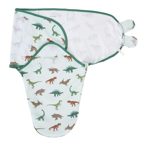 Image of LollyBanks Baby Swaddle, 100% Cotton Swaddle Sack for 3-6 Months Boys with Easy Change Zipper, Soft and Breathable Baby Wrap, Gentle Infant Sleep Sack, Newborn Essentials Must Haves (Dinosaur Print)