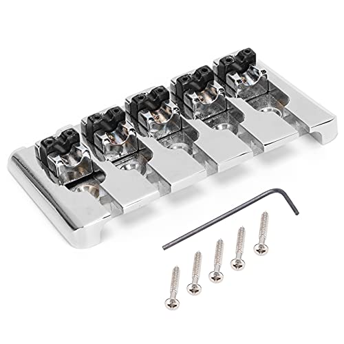 TANIQIACA 5-String Bass Bridge Metal Hard Tail Saddle for Electric Bass - Easy Install and Adjustable