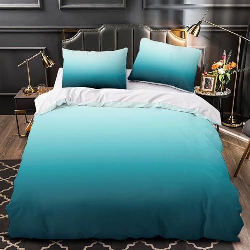 Housse de couette bleu dégradé 135x200 microfibre lit simple - 4
