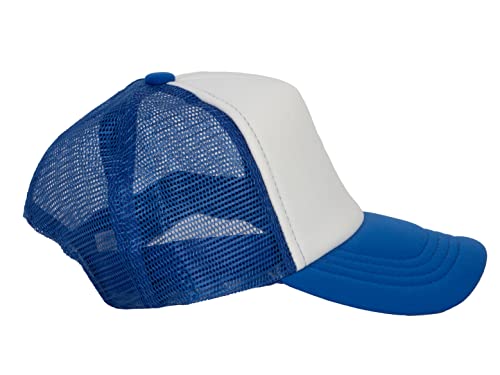 Top Headwear Youth Trucker Cap - Snapback Kids Baseball Hat White/Royal #TOP3
