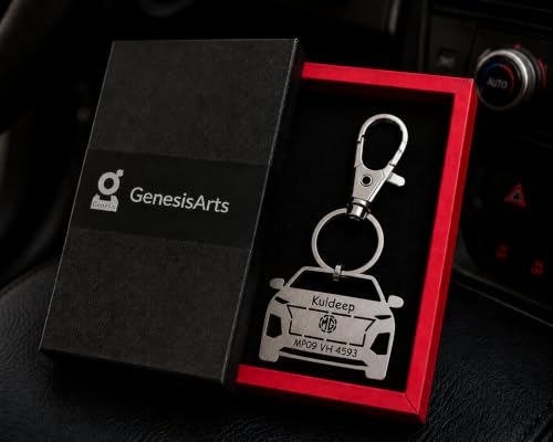 Image of Personalized Stainless Steel Key Chain /Key Ring | Durable, Compatible with All Models | Customized Car Number Plate | Ideal Gift for Him (Silver)