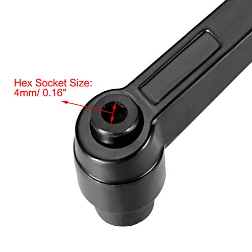 Image of uxcell M8 Handle Adjustable Clamping Lever Thread Push Button Ratchet Female Threaded Stud 2 Pcs