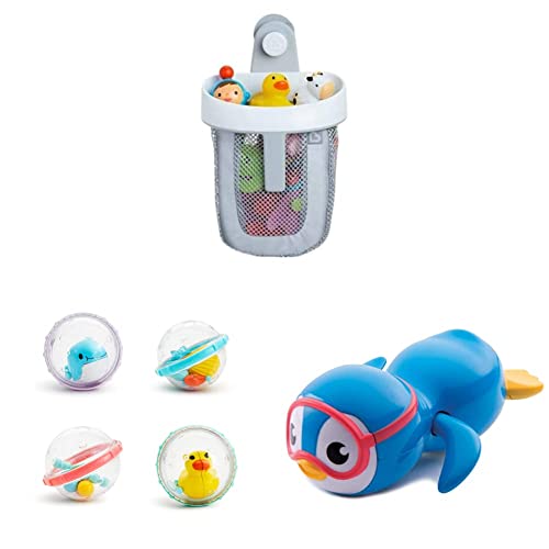 Munchkin range jouet pour le bain bébé lot de 4 bulles et copain nageur
