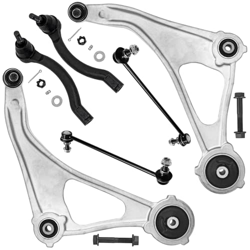 Image of Detroit Axle - Front Lower Control Arms Kit for 2016-2023 Nissan Maxima, 2015-2018 Nissan Altima, 2 Lower Control Arms w /Ball Joints 2 Outer Tie Rods 2 Sway Bar Links Replacement