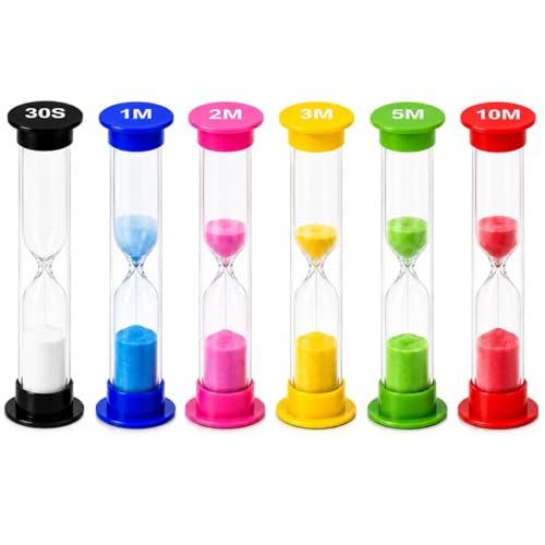 I-MART Plastic Sand Timer Sandglass Hourglass Sand Clock Timer 30 sec, 1 min, 2 mins, 3 mins, 5...