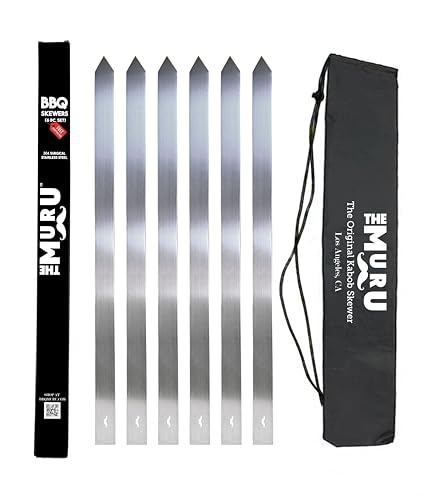 Muru Skewers - The Original Kabob Skewers, 304 Stainless Steel 1.25