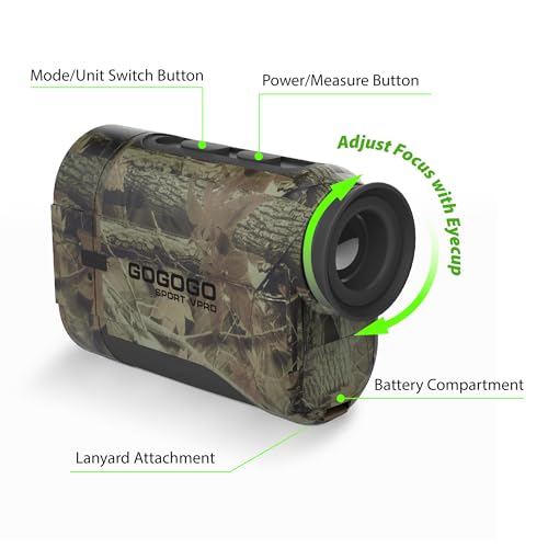Image of Gogogo 6X Hunting Laser Rangefinder Bow Range Finder Camo Distance Measuring Outdoor Wild 650 /1200Y with Slop High-Precision Continuous Scan
