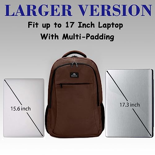 Image of MATEIN Laptop Backpack, Extra Large TSA Friendly 17.3 Inch Travel Computer Backpack with USB Charging Port, Anti Theft Carry On Flight Approved Business Work College Backpack Bag for Men Women, Brown