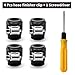 Rierdge AN6 Flexible Hose Finisher Clamp Rubber Hose Pipe Clip with Screw Band for Gas/Oil/Fuel/Diesel/Air and Water Hose Tube, Black, 4Pcs
