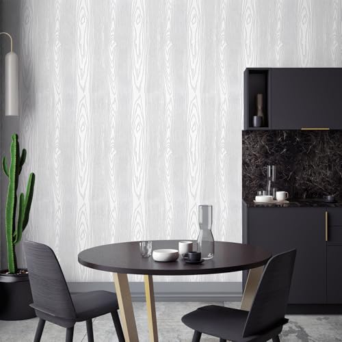 Papel de contacto de madera plateada vinilo autoadhesivo extraíble grueso para mueble 8