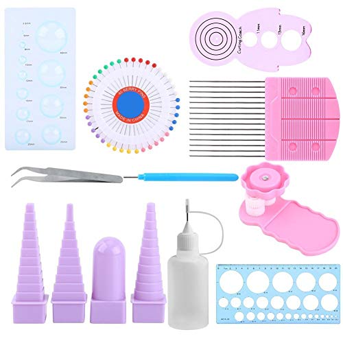 Yosoo Quilling-Werkzeug-Set für Papierarbeiten, 11 Stück, für Bastelarbeiten, Schneidebrett, Kamm, Lineal, Stifte