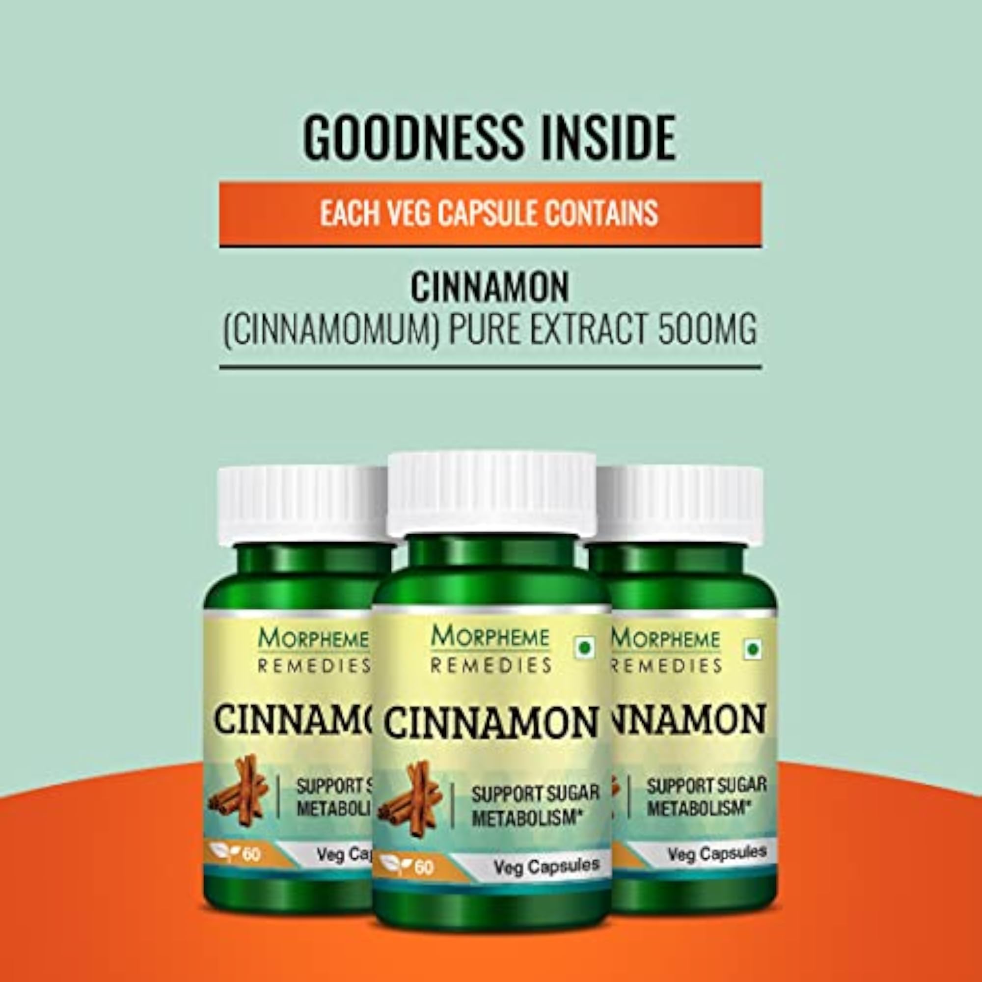 Cinnamon Extract 500mg, 60 Veg Capsules