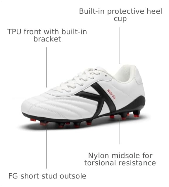 Image of KELME Nebula Men's Soccer Cleats, Firm /Artificial Ground Shoes, for Outdoor Football Rugby Baseball