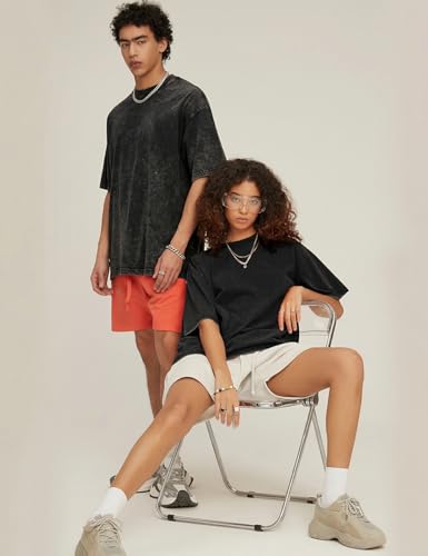 Image of Arssm Men Oversized T Shirts Vintage Tee Loose Fit Short Sleeve Casual Streetwear Baggy Washed Unisex Tops