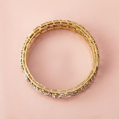 Image of Rubans Bangles Set of 2 Cubic Zirconia Ethnic Stylish Jewellery Gift for Women & Girls