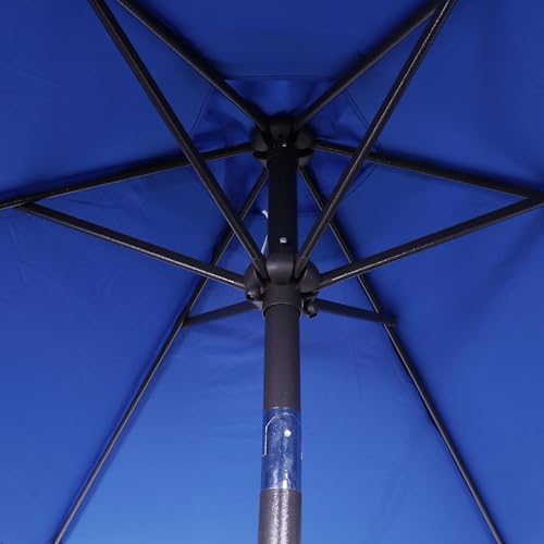 Image of Blissun 7.5 ft Patio Umbrella, Yard Umbrella, Outdoor Market Umbrella with Push Button Tilt Crank, Royal Blue