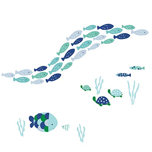 Image of Lambs & Ivy Oceania Aqua/Blue Aquatic Fish Wall Decals/Stickers
