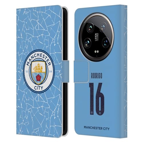 Head Case Designs Officially Licensed Manchester City Man City FC Rodrigo 2020/21 Players Home Kit Group 1 Leather Book Wallet Case Cover Compatible with Xiaomi 14 Ultra