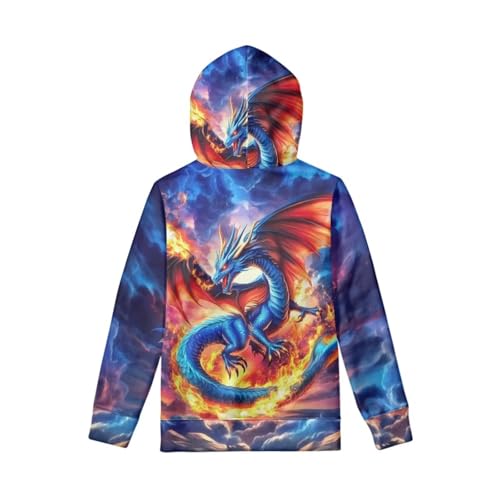 Image of WELLFLYHOM Boys Hooded Sweatshirts Hoodie Pullover Cool Graphic Crewneck Blouses Size 6-16