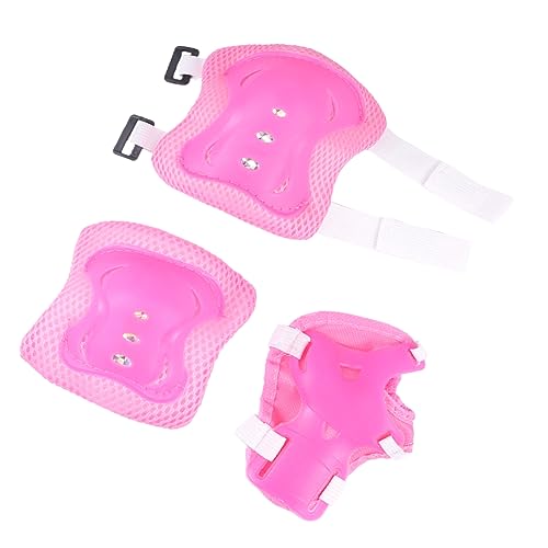 Gogogmee 1 Set Protective Gear Knee Pads Elbow Pads Wrist Guards for Roller Skating Lightweight for Outdoor Sports Pink