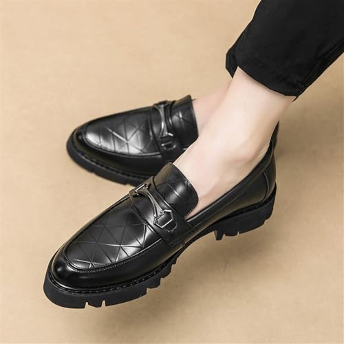 Formal Shoes for Men Men's Slip-On Orthopedic Dress Shoes, Comfortable Leather Oxford Loafers, Non-Slip Business Work Shoes, Low Top Casual Walking Flats with Block Heel4