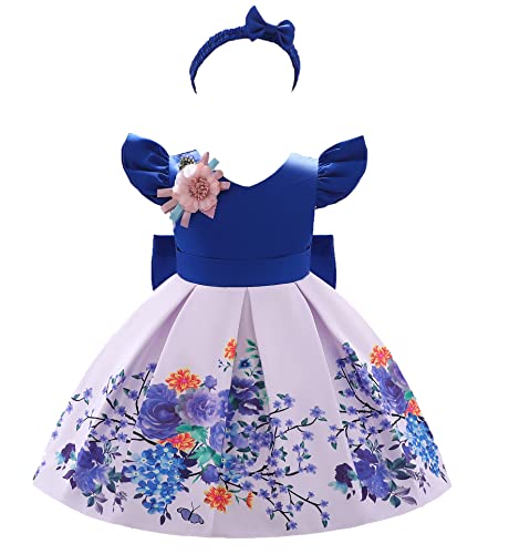Vestido de niña vacacional con manga voladora para tardes de playa 1