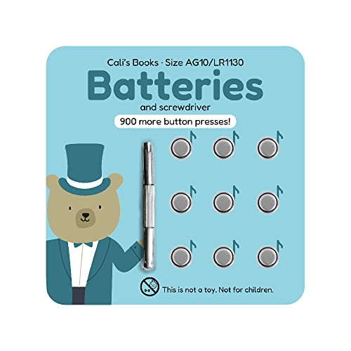 Image of Cali's Books Battery Kit for Interactive Musical Books. Battery Kit with 9 AG10-LR54 Batteries and Small Screwdriver for Sound Books